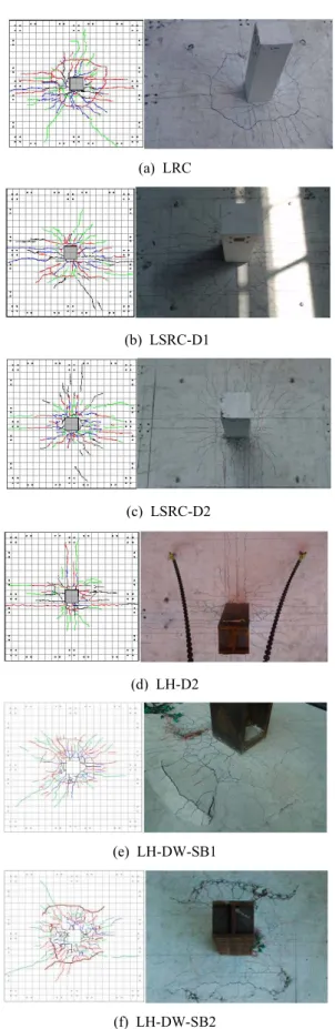 Fig. 15 Crack Patterns of Slab-Column Connection Tests