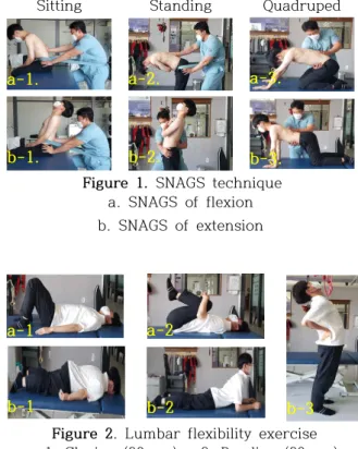 Figure  1.  SNAGS  technique a.  SNAGS  of  flexion b.  SNAGS  of  extension