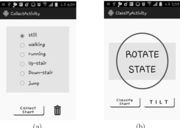 Fig. 3. Screenshots of the running implementation