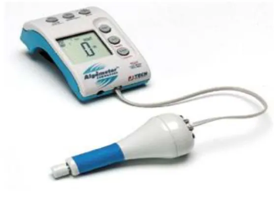 Figure  1.  Algometer 3.  중재  방법 실험기간  동안  본  연구에  참여한  대상자는  실험군과  대조군으로  나누어  진행하였다
