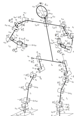 Fig. 3 Kinematic model of the humanoid robot