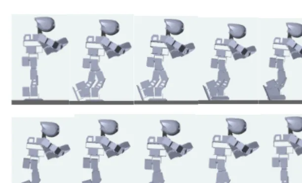 Fig. 6 Successive 3D view of humanoid robot 