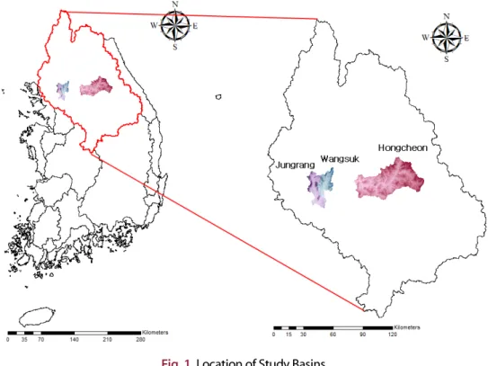 Fig. 1. Location of Study Basins