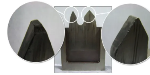 Fig. 2 Appearances of cutting jig and its aged  degradation part