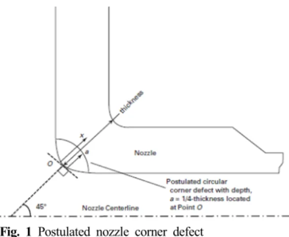 Fig. 1 Postulated nozzle corner defect