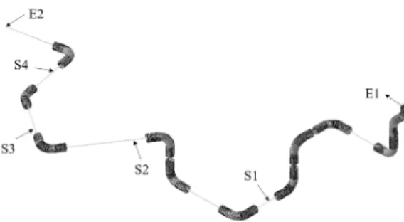 Fig. 5 The finite element model of shutdown cooling piping  system employed in the present study