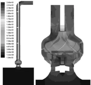 Fig. 3 Stream line at the impeller inlet (current impeller 