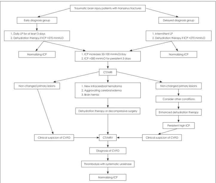 Fig. 1. Diagnostic and therapeutic flow chart for patients in the early-diagnosis and delayed-diagnosis groups