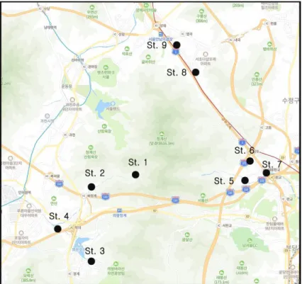 Fig.  1.  Map  showing  the  studied  stations.