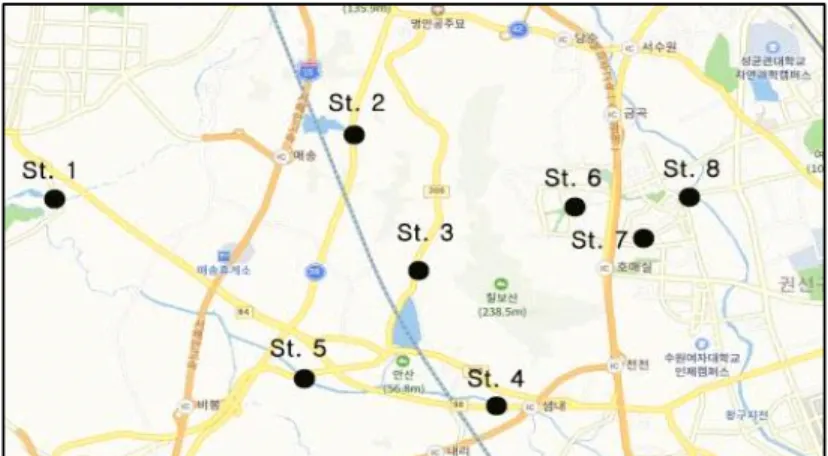 Fig. 1. Map showing the studied stations.