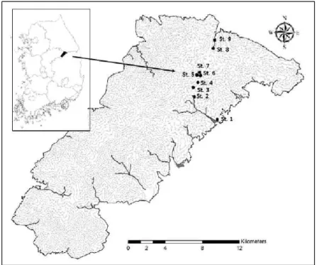 Fig. 1. The map showing investigated sites.