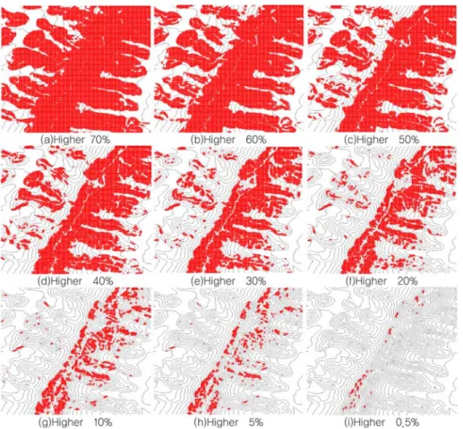 Fig. 13. Contour plot according to the size of moving dispersion.