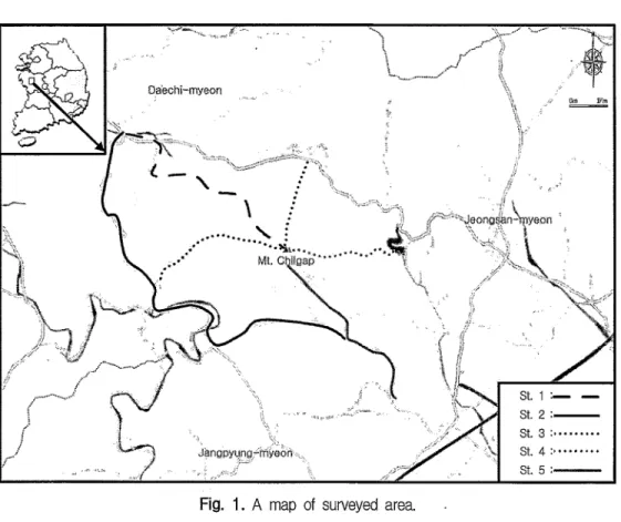Fig.  1.  A  map  이  surveyed  area. 