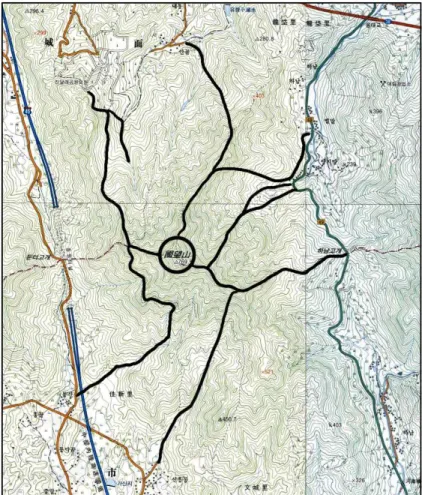 Fig. 1. Map showing survey route (----------- : survey route).