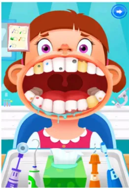 Fig. 2. Educating a child about the procedure using the dental app