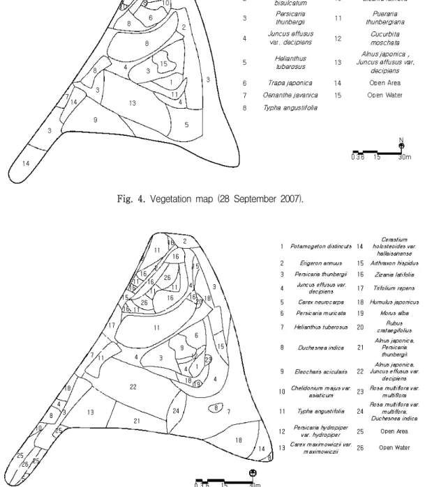 Fig.  5. Vegetation map (17 May 2008).