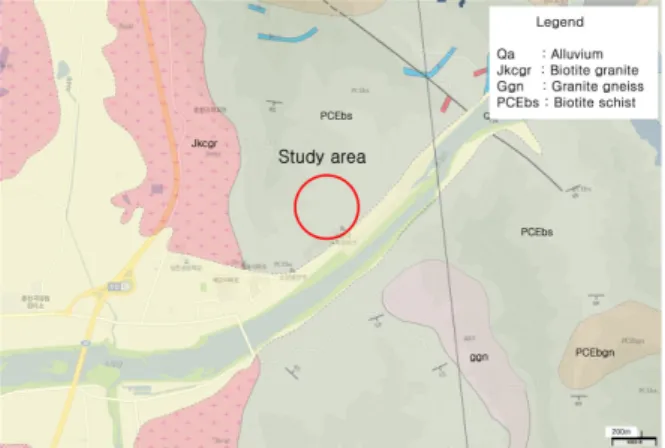 Fig. 1. Geological map of study area.