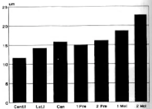 Fig. 5. Occlusal perception threshold of thickness in normal dentition group(㎛).