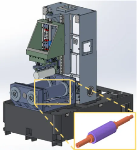 Fig. 1  Spindle  assembly  of  a  multi-wire  saw  machine Fig. 2  FE  model  of  spindle  assembly 