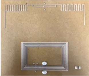 그림  6.  제작된 태그 안테나 Fig.  6.  Fabricated  RFID  tag  antenna.