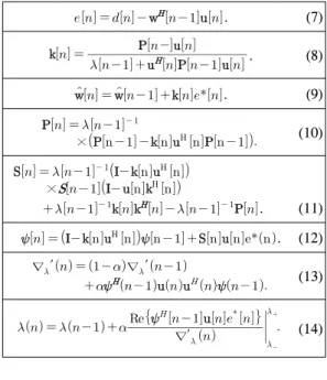 Table 1.  Gauss  Newton  VFF-RLS [5]