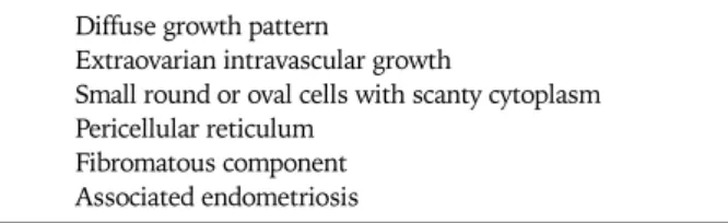 Table 2. Microscopic features of ovarian endometrioid stromal sar- sar-coma