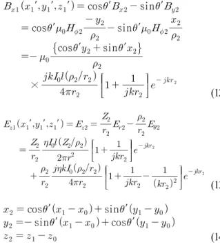 Fig.  4.  Transmission  line  when  the  external  field  is  trans- trans-ferred. 식 (16)을 식 (15)에 대입하면 식 (17)로 정리된다
