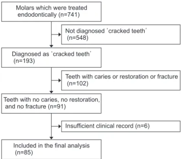 Fig. 1. Stratification of the 741 teeth into 3 mutually exclusive subsets.