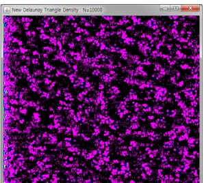 그림 16. 10,000개 이동통신에 대한 들로네 삼각망  Fig. 16. Delaunay  triangulation  of  10,000  mobile  nodes