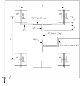 Fig. 1. Modified  H-slot  aperture-coupled  circular  polarization  microstrip  single  antenna.