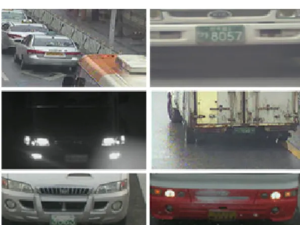 Fig. 1. Examples  of  bad  images  for  a  LPR  system LPD  in  the  video  for  identifying  a  vehicle  by    LPR