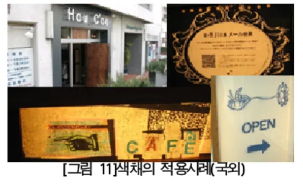 그림  색채의 적용사례국외 [ 11] ( ) 레이아웃4.2.4.  일본의  경우는  각  지방의  공공단체의  조례로  사인 관련  법규를  세세하게  정하고  있다 후쿠오카시의  경
