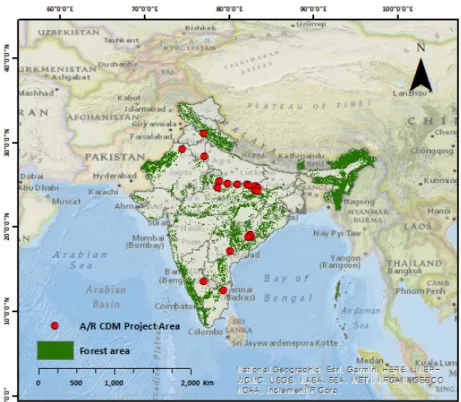 Fig.  1.  A/R  CDM  project  area  in  India