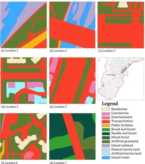 Fig.  6.  The  land  use  types  of  target  areas