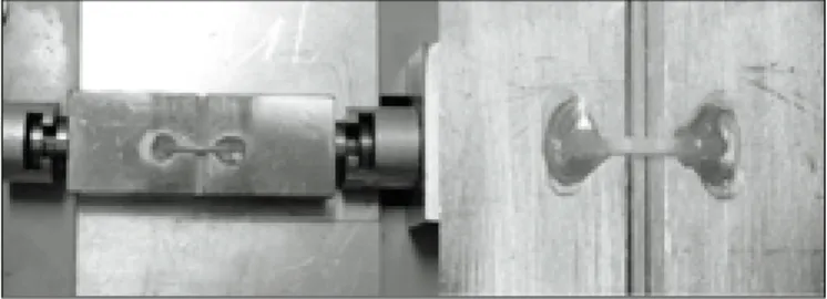 Fig. 3. Specimen preparation for testing . Fig. 4. The  specimen  was  glued  to  jig  with  cyanoacrylate cement.
