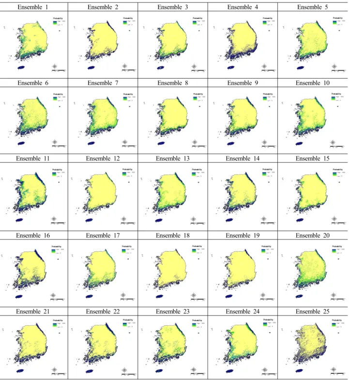 Fig. 3. Potential Habitat Distribution results of Ensemble Model.