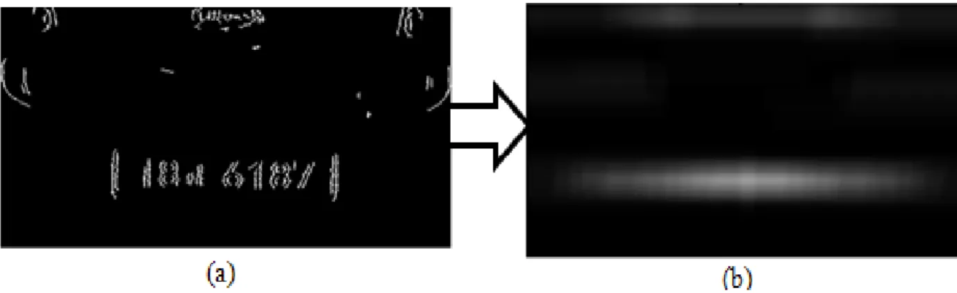 Fig. 16. (a)  the  image  after  finding  the  center  of  remained  components  and  merging  the  nearby  center  points  (b)  Crop  the  region  in  the  centers  of  the  center  points  from  ROI  image.