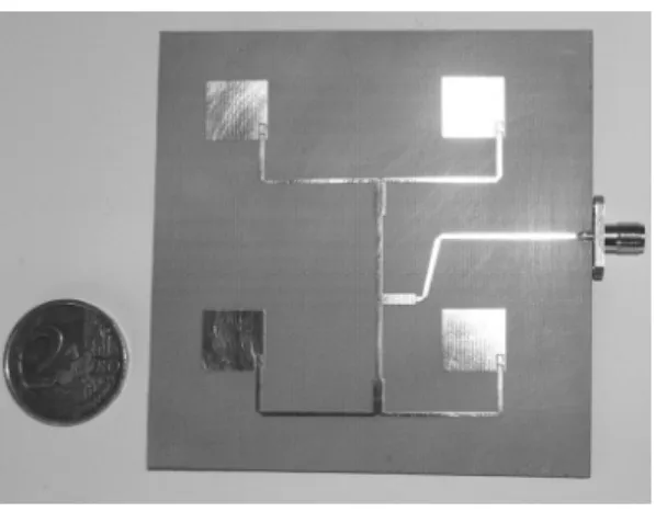 그림  10.  제작된 2×2  배열 안테나 Fig. 10 .  Fabricated  2×2  array  antenna.