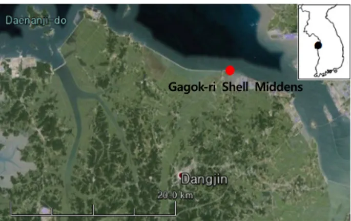 Fig. 1. Location map of the Gagok-ri shell midden site.