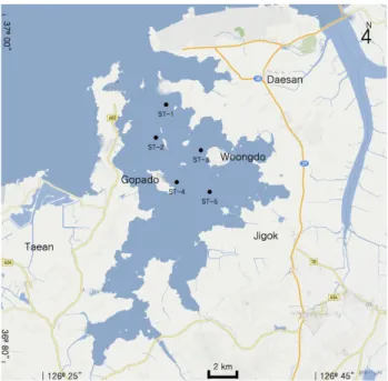 Fig. 1. Map showing sampling sites for the study. 