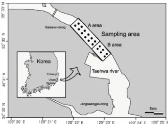 Fig. 1. Map showing the sampling site of Ruditapes  philippinarum in Taehwa river of Ulsan