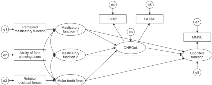 Fig. 2. Study model by structural equation model.