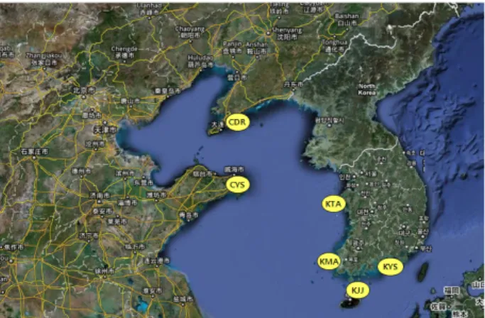 Fig. 1. Locality of sampling of Octopus minor.  당  한  copy씩만 존재하는 핵 내의 DNA  보다 PCR을 이용하 여 증폭하기가 용이하다 