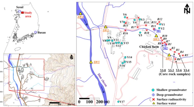 Fig. 2. Geological map showing major geologic units in the study area.