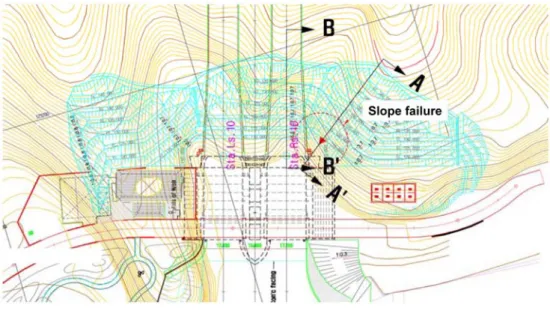 Fig. 19. Cross-section used for slope stability analyses.