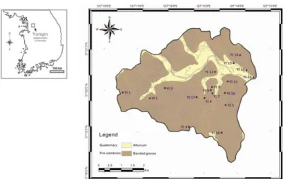 Fig. 1. Sampling locations with geological map of the study area.
