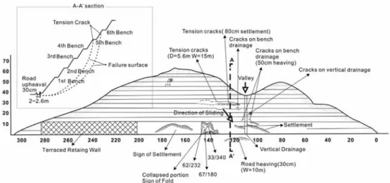 Fig. 3. Face-map of the study slope.