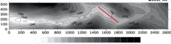 Fig. 7. The comparison of simulated and measured depth for final debris flow deposition along the solid line in Fig