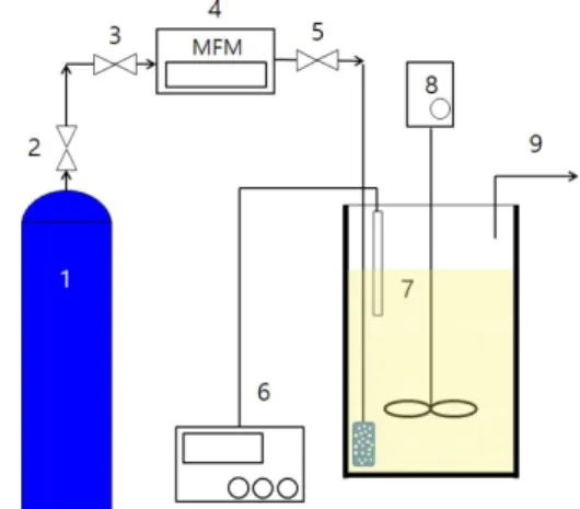Fig. 2. Schematic diagram of the carbonation reactor: 1. CO 2