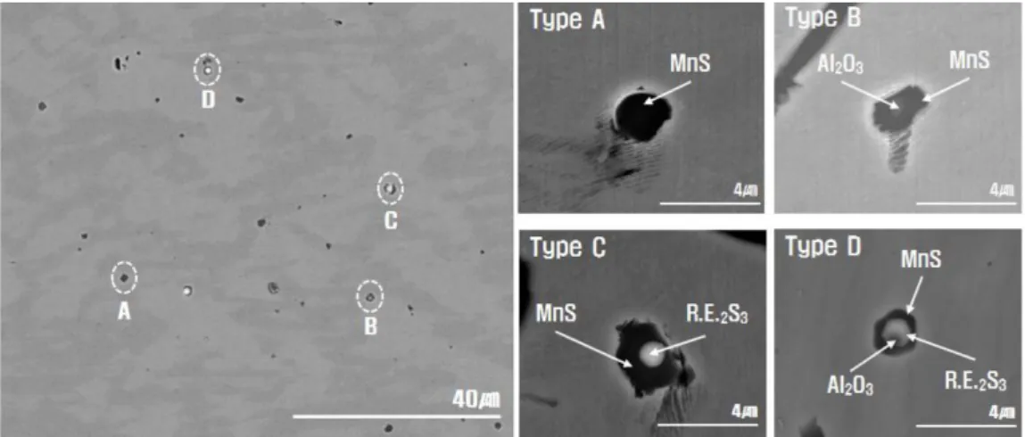 Fig. 7. Initial graphite particles in addition of rare–earth element.